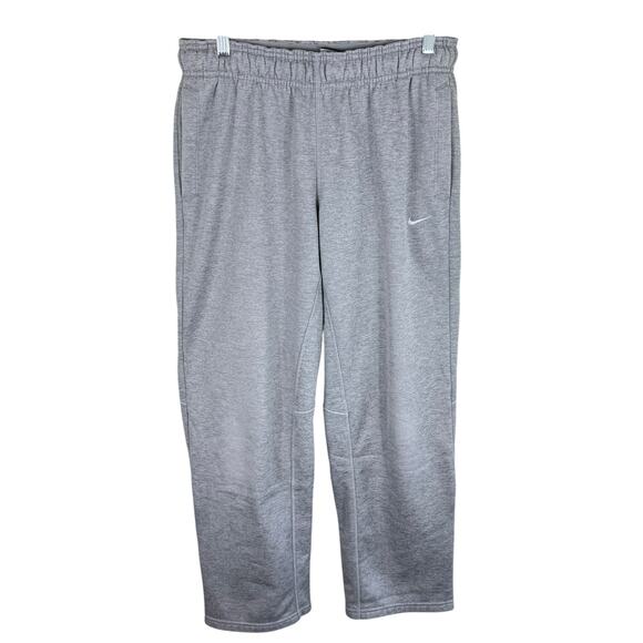 Nike Gray Therma-Fit Drawstring Elastic Waist Straight Leg Sweatpants Size L - Picture 1 of 9